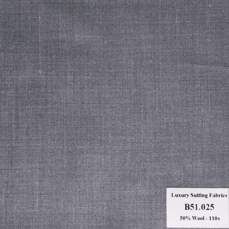 [ Hết hàng ] B51.025 Kevinlli V2 - Vải Suit 50% Wool - Xám Trơn